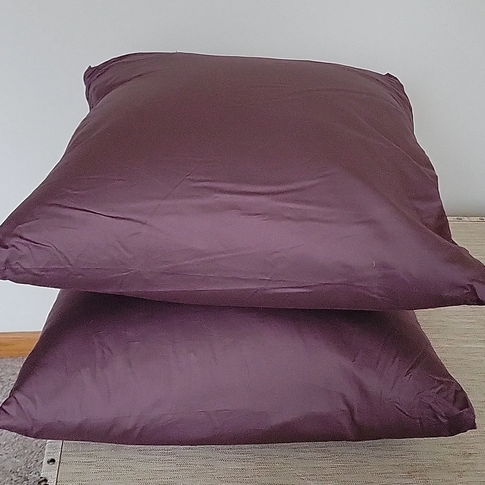 IKEA Sateen Feel Toupe European Square Cotton Pillow Cases Covers Set 2 25